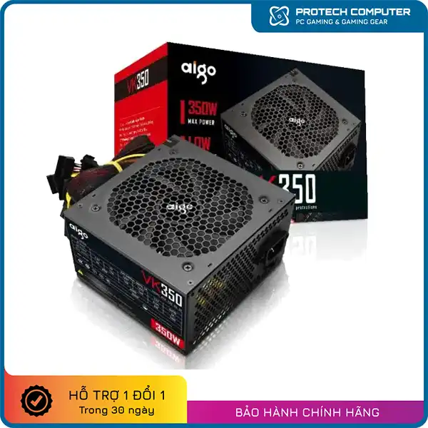 Nguồn máy tính Aigo VK350 350W (Màu Đen) Bảo Hành 36 Tháng